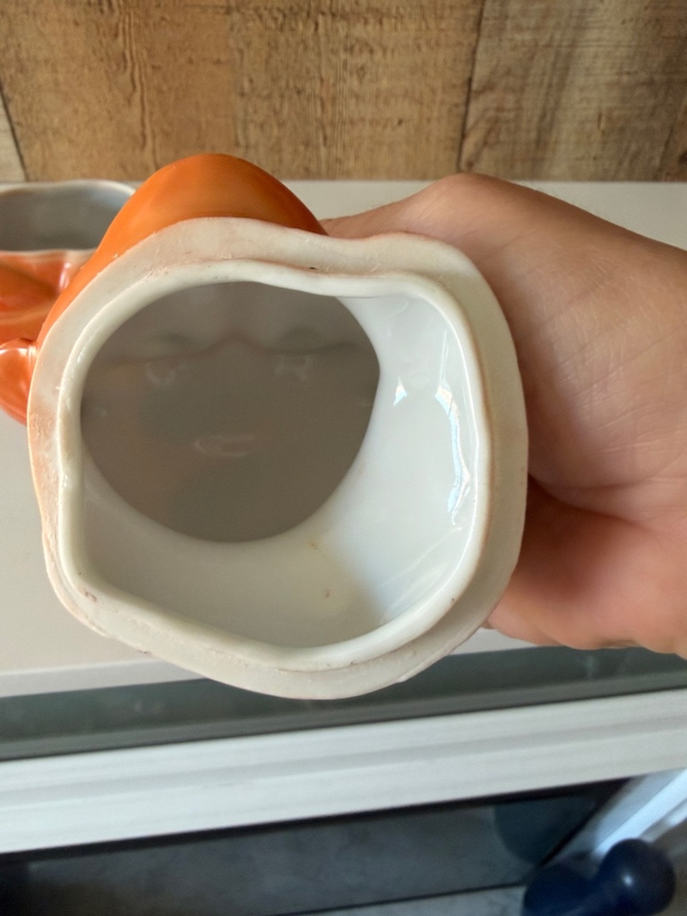 Vintage 1940’s Hand Painted Orange Ceramic Monkey Sugar Bowl 🐵🐒 - Picture 5 of 11